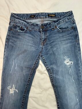 Express Stella Skinny Jeans in Light Blue Distressed